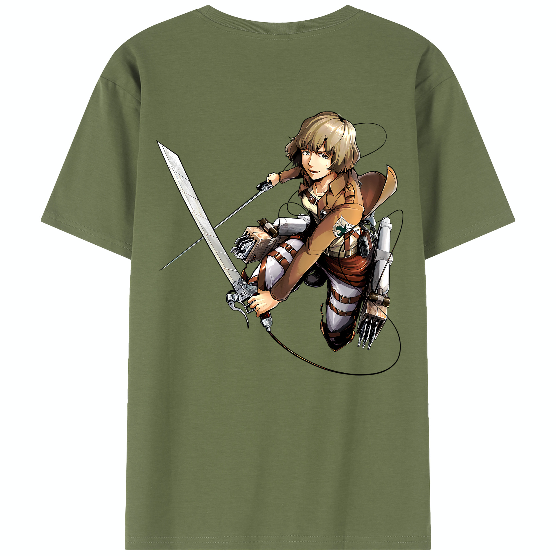 （画像用） 進撃の巨人 ヒツチ Attack on Titan Hitch 綿100％半袖Tシャツ（背面プリント）